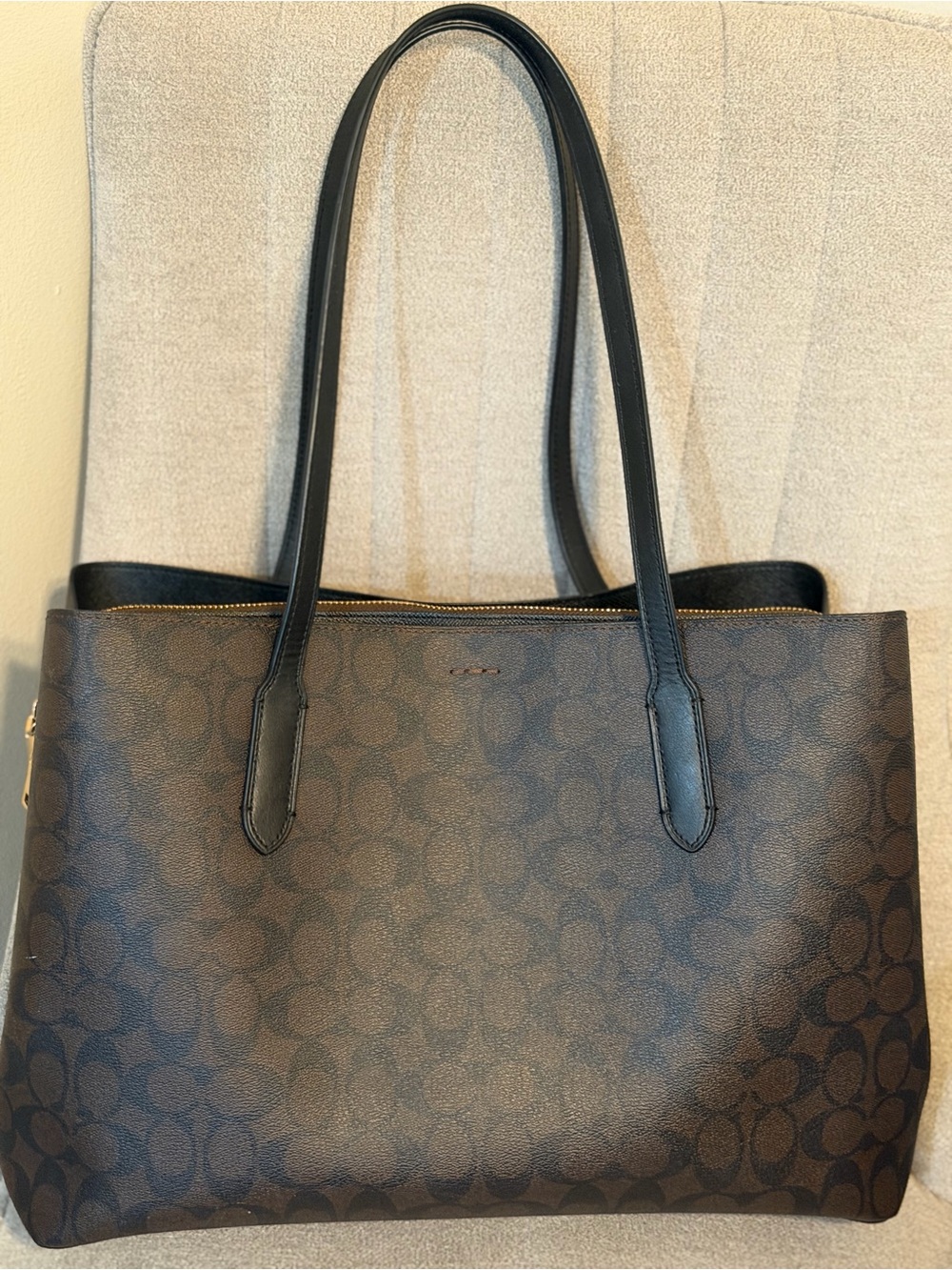 Coach Mollie Tote with Black Trim and Gold Hardware - Picture 2 of 11